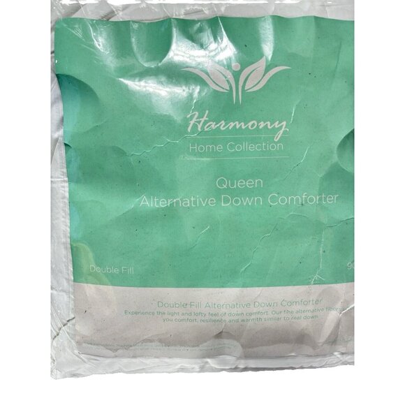 Queen Alternative Down Comforter 90" x 90" White Double Fill -New - Picture 5 of 5